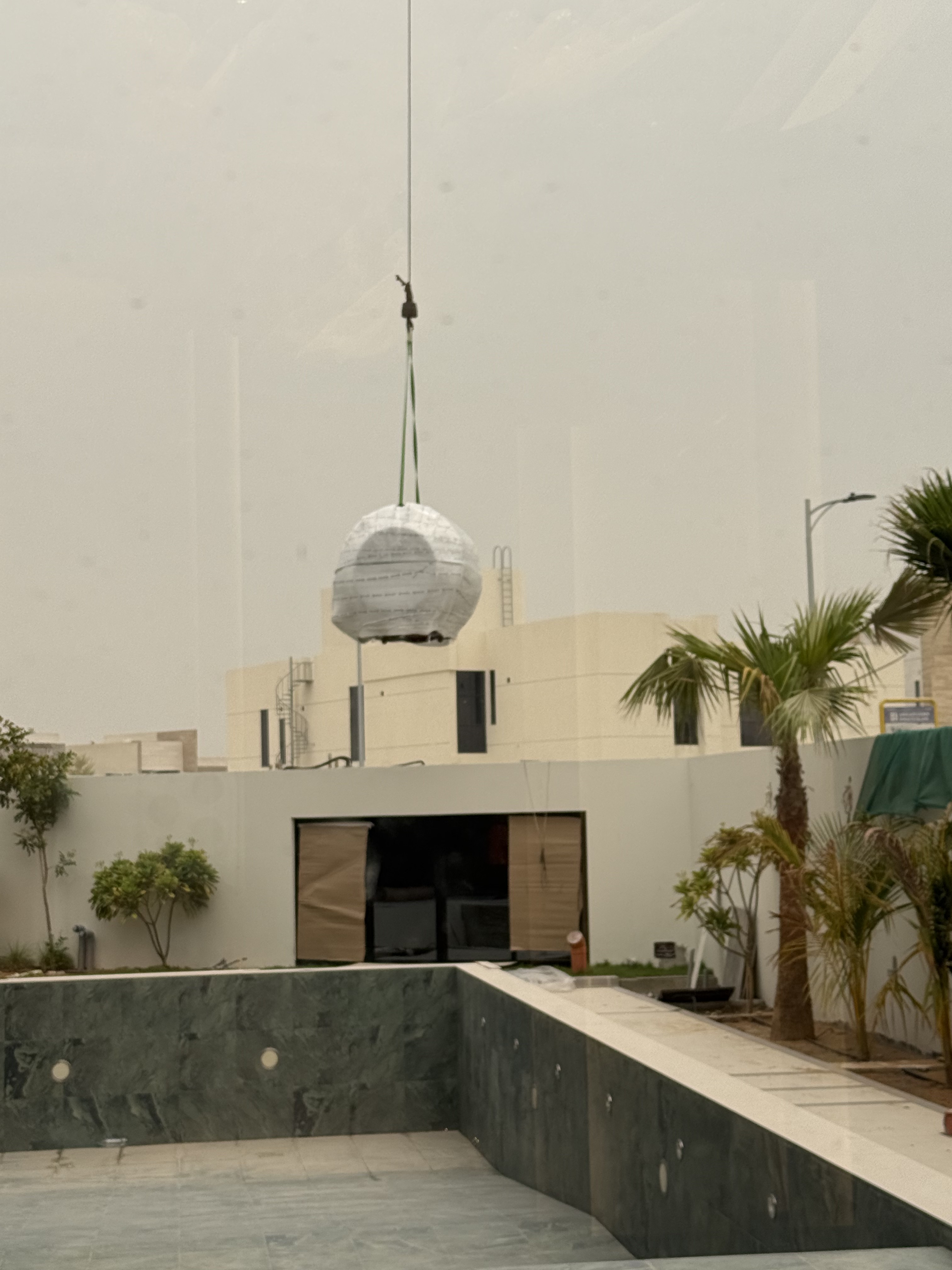 Protected recovery pod lifted towards the villa wellness room
